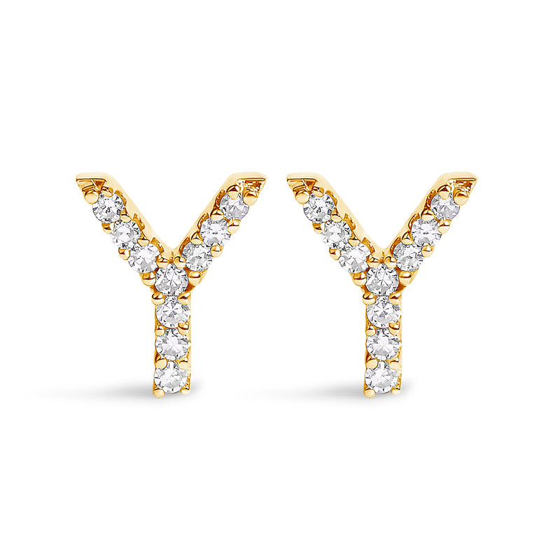 Bids.com 10K White Gold 1/10 Cttw Diamond Initial â€œAâ€ Stud Earring Earrings