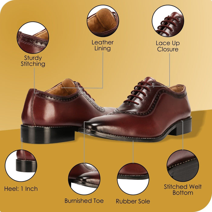 Debonair Genuine Leather Oxford Style Dress Shoes