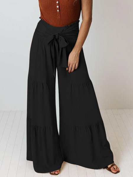 Wide Leg A Line Tie Waist Pants HE8WKV4UYK