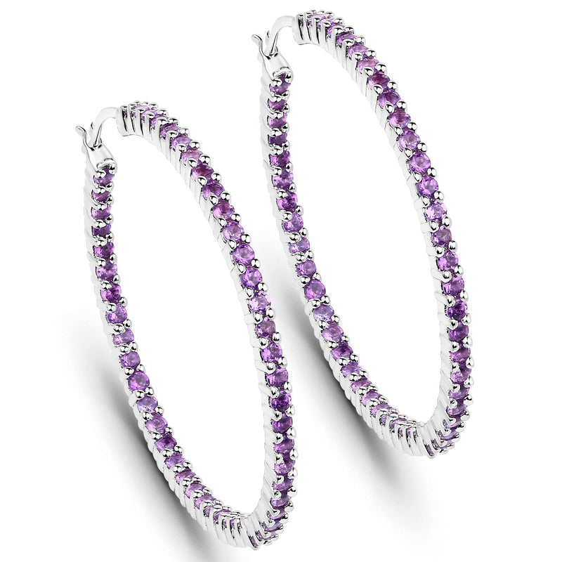 Bids.com 3.00 Carat Genuine Amethyst .925 Sterling Silver Earrings Earrings