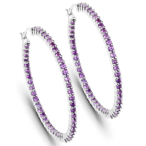 Bids.com 3.00 Carat Genuine Amethyst .925 Sterling Silver Earrings Earrings