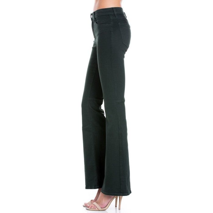 High Waist Flare Denim Pants Chocolate