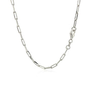 Bids.com Sterling Silver Rhodium Plated Paperclip Chain (2.5 mm) Necklaces