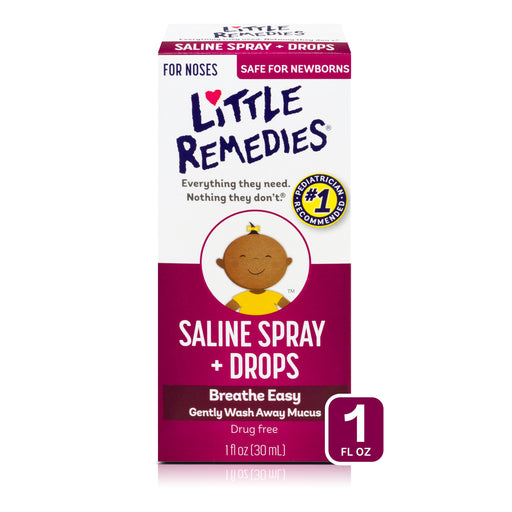 Little Remedies Little Remedies for Noses Saline Spray and Drops, Drug-Free Nose Relief - 1 fl oz Baby & Toddler White Smoke