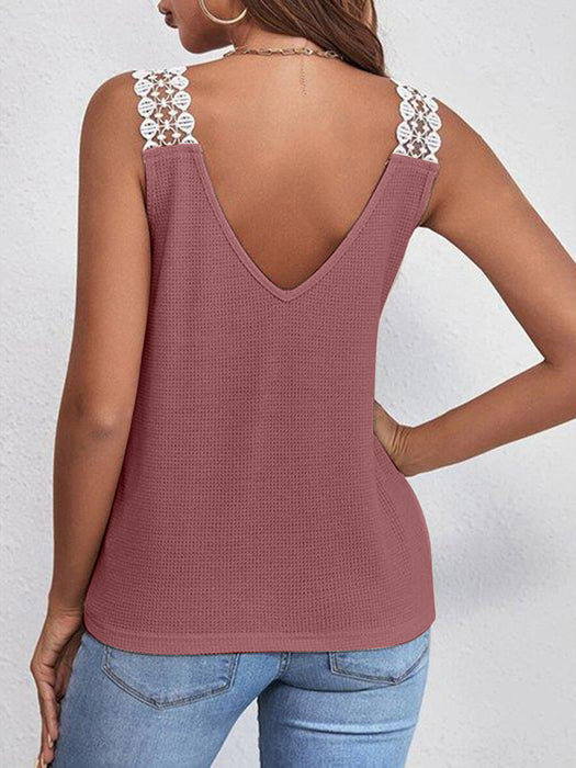 Lace Detail V-Neck Tank