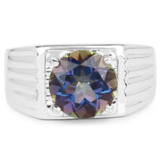 Bids.com 4.75 Carat Genuine Mystic Topaz .925 Sterling Silver Ring Rings