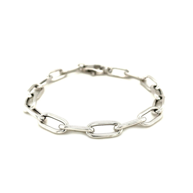 Bids.com Sterling Silver Wide Paperclip Chain Bracelet Bracelets