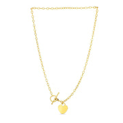 Bids.com Toggle Necklace with Heart Charm in 14k Yellow Gold Necklaces