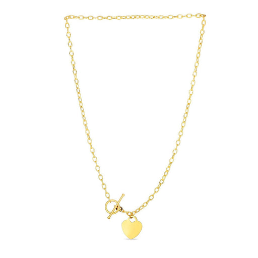 Bids.com Toggle Necklace with Heart Charm in 14k Yellow Gold Necklaces