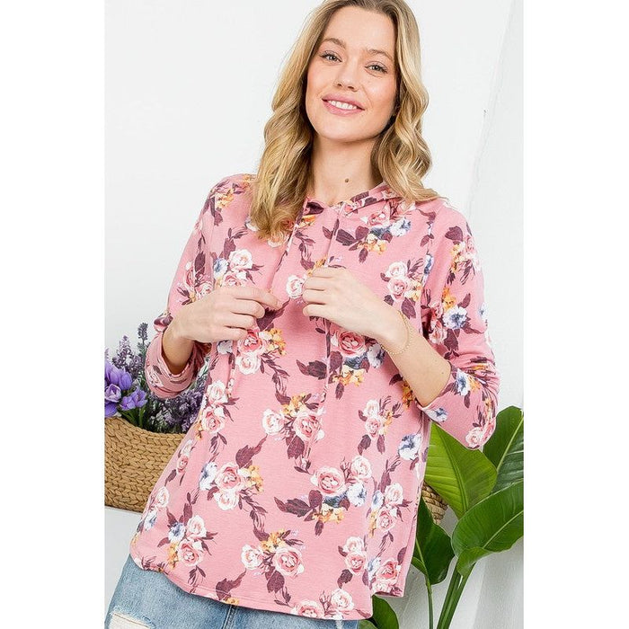 ALLOVER FLORAL SWEATSHIRT TOP