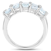 Bids.com 3.60 Carat Genuine  Blue Topaz .925 Sterling Silver Ring Rings