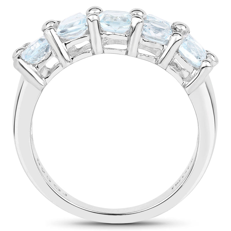 Bids.com 3.60 Carat Genuine  Blue Topaz .925 Sterling Silver Ring Rings