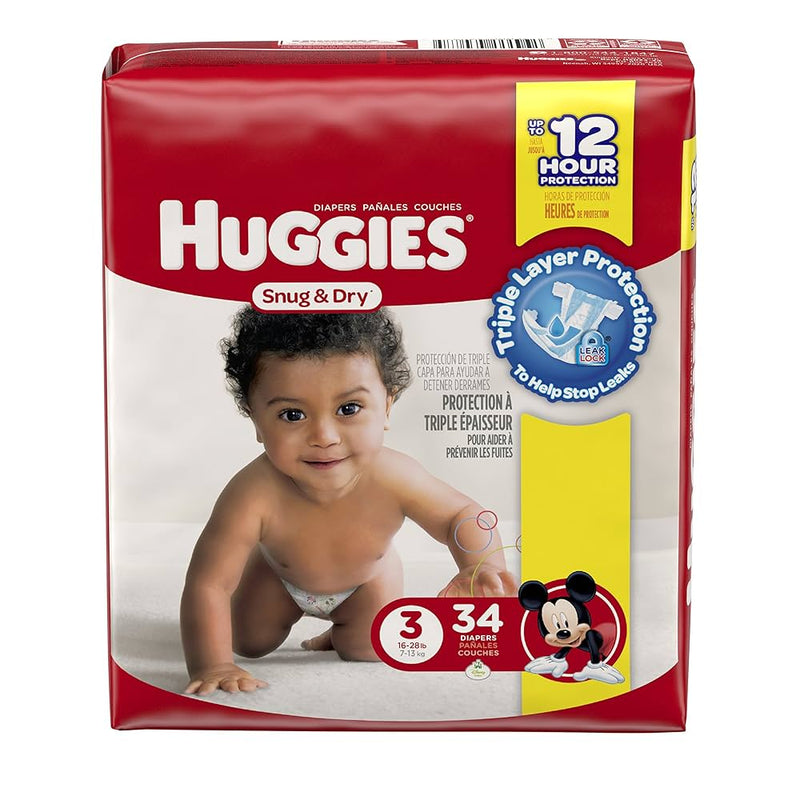 Huggies HUGGIES Snug & Dry Diapers, Size 3, 34 Count Health Care