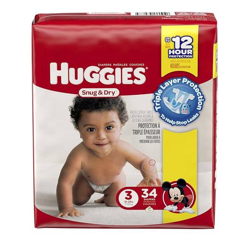 Huggies HUGGIES Snug & Dry Diapers, Size 3, 34 Count Health Care