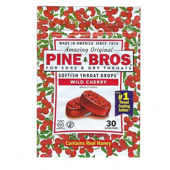 Pine Bros Pine Bros. Softish Throat Drops – Wild Cherry (30 Count) Medicine & Drugs White Smoke
