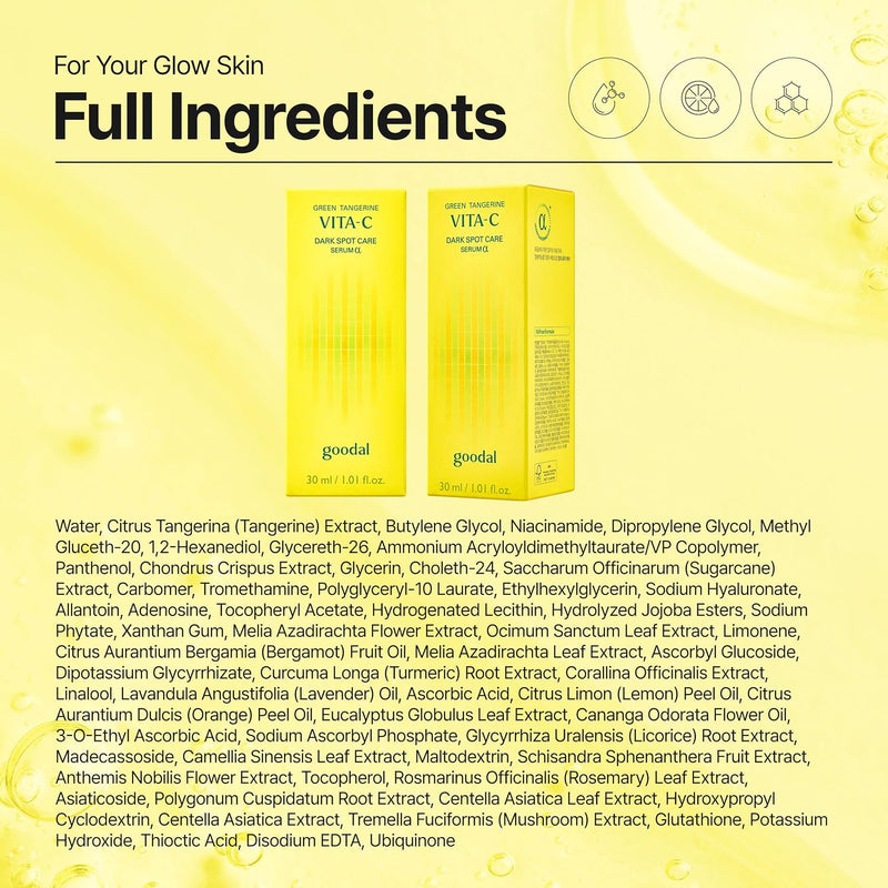 AsiaBeautyMall Goodal Green Tangerine Vitamin C Dark Spot Serum Alpha Serum Pale Goldenrod