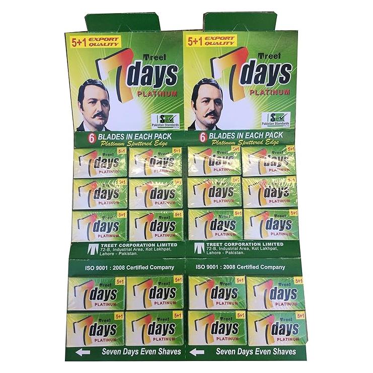Treet 7 Days Platinum Double Edge Razor Blades - 20x5 Pack — Pasteur ...