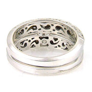 Bids.com .54ct Antique Style Engagement Ring Set 18KT White Gold Rings