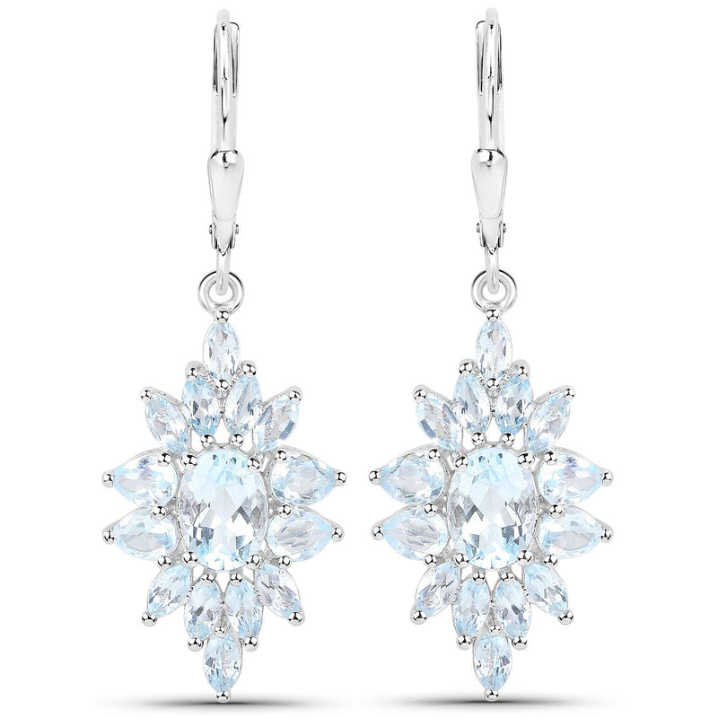 Bids.com 19.18 Carat Genuine Blue Topaz .925 Sterling Silver 3 Piece Jewelry Set (Ring, Earrings, and Pendant w/ Chain) Jewelry Sets
