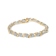 Bids.com 10K Yellow Gold 2.00 Cttw Round Cut Diamond 'S' Cluster Bracelet (J-K Color, I1-I2 Clarity) Bracelets
