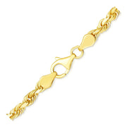 Bids.com 5.0mm 10k Yellow Gold Solid Diamond Cut Rope Bracelet Bracelets