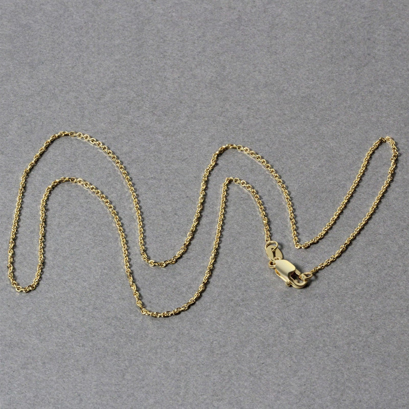 Bids.com 14k Yellow Gold Diamond Cut Cable Link Chain 1.1mm Necklaces