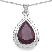 Bids.com 14.10 Carat Genuine Ruby .925 Sterling Silver Pendant Pendants