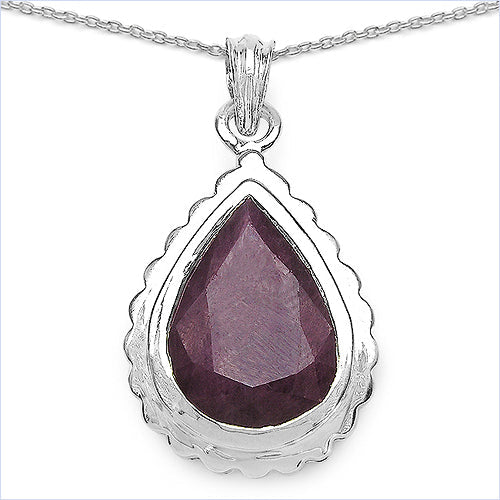 Bids.com 14.10 Carat Genuine Ruby .925 Sterling Silver Pendant Pendants
