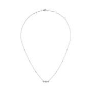 Bids.com 10K White Gold Bezel Set Princess Diamond 3 Stone Kite Shape and Station Necklace (H-I Color, SI2-I1 Clarity) - 18" Inches Necklaces
