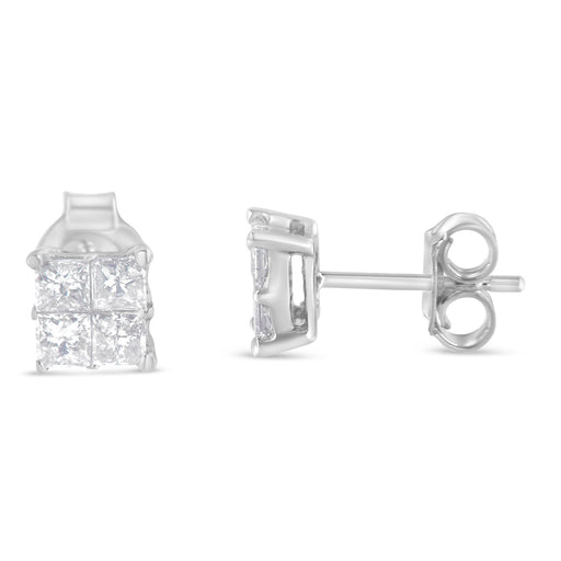Bids.com 10K White Gold Diamond Stud Earrings (3/4 cttw, H-I Color, SI2-I1 Clarity) Earrings