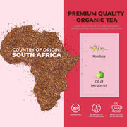 Gardenika Shop Bergamot Red Rooibos Loose Tea, Antioxidant Rich /w Bergamot Oil - Herbal & Caffeine-Free - Soothing & Comforting - Organic & Kosher Loose Leaf Tea