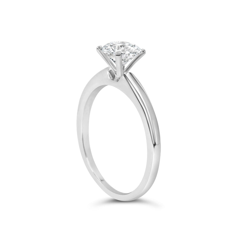 Bids.com 14K White Gold 1.0 Cttw Round Lab Grown Diamond 4 Prong Solitaire Engagement Ring (F-G Color, VS2-SI1 Clarity) - Ring Size 7 Rings