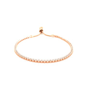 Bids.com Adjustable Tennis Style Bracelet with Cubic Zirconia in Sterling Silver Bracelets