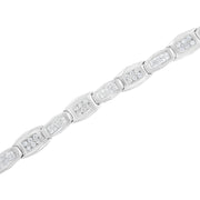 Bids.com 14K White Gold 2-1/2 Cttw Round-Brilliant & Baguette Cut Diamond 7" Alternating Flared Links Tennis Bracelet (H-I Color, SI1-SI2 Clarity) Bracelets