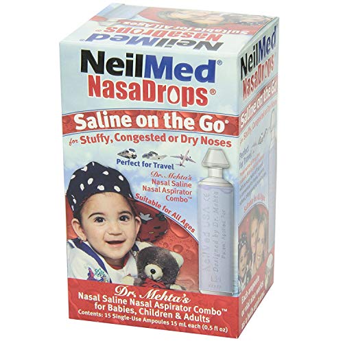 NeilMed NeilMed Nasa Drops Saline Vials, 15 Single-Use Ampoules, 0.5 Ounce Medicine & Drugs White Smoke