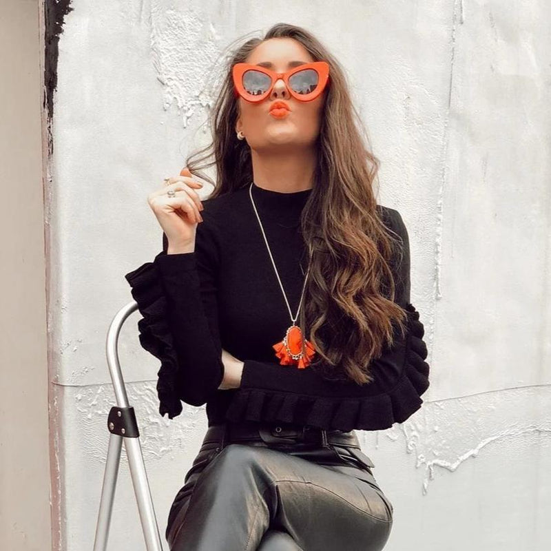 zeroUV Retro Mod Super Trendy Women's Fashion Cat Eye Sunglasses 9233 Sunglasses