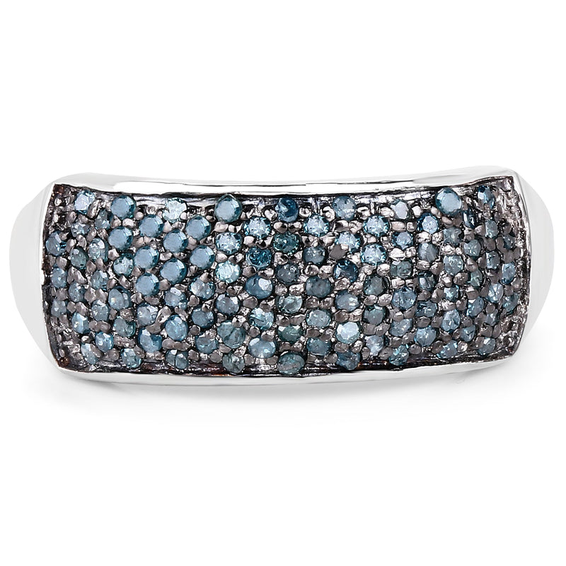 Bids.com 0.42 Carat Genuine Blue Diamond .925 Sterling Silver Ring Rings