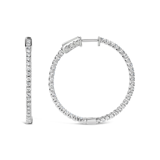 Bids.com 14K White Gold 1 1/2 Cttw Lab Grown Diamond Inside Out Hoop Earrings (G-H Color, VS2-SI1 Clarity) Earrings