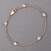 Bids.com 0.45 Carat Genuine Morganite .925 Sterling Silver Bracelet Bracelets