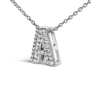 Bids.com 10K White Gold Diamond Accent "A" Initial Bubble Pendant Necklace Necklaces