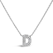 Bids.com 10K White Gold Diamond Accent "A" Initial Bubble Pendant Necklace Necklaces