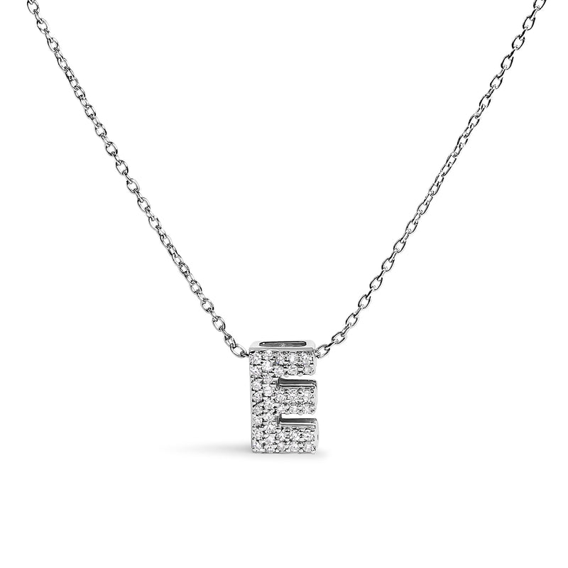 Bids.com 10K White Gold Diamond Accent "A" Initial Bubble Pendant Necklace Necklaces