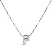 Bids.com 10K White Gold Diamond Accent "A" Initial Bubble Pendant Necklace Necklaces
