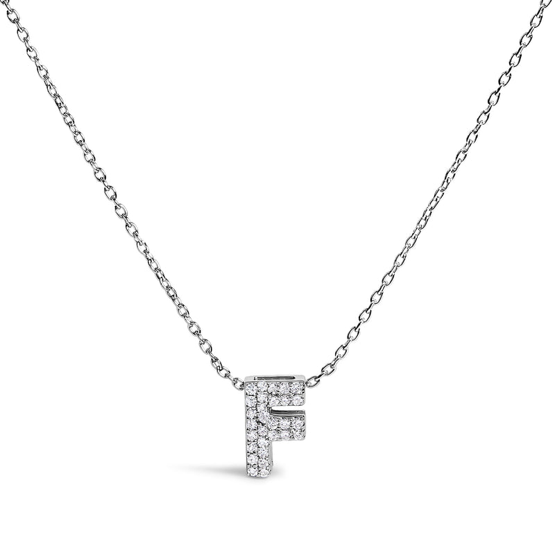Bids.com 10K White Gold Diamond Accent "A" Initial Bubble Pendant Necklace Necklaces