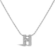 Bids.com 10K White Gold Diamond Accent "A" Initial Bubble Pendant Necklace Necklaces
