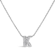 Bids.com 10K White Gold Diamond Accent "A" Initial Bubble Pendant Necklace Necklaces