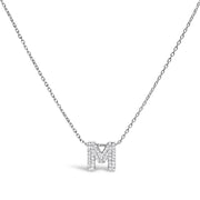 Bids.com 10K White Gold Diamond Accent "A" Initial Bubble Pendant Necklace Necklaces