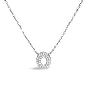 Bids.com 10K White Gold Diamond Accent "A" Initial Bubble Pendant Necklace Necklaces