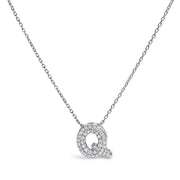 Bids.com 10K White Gold Diamond Accent "A" Initial Bubble Pendant Necklace Necklaces