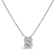 Bids.com 10K White Gold Diamond Accent "A" Initial Bubble Pendant Necklace Necklaces